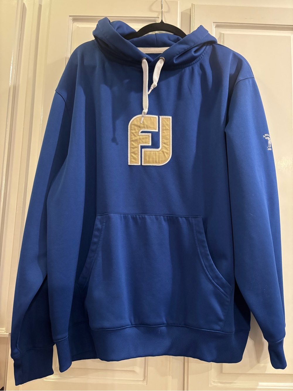 FootJoy Royal Blue Hoodie with Atlanta National Golf Club logo on the shoulder